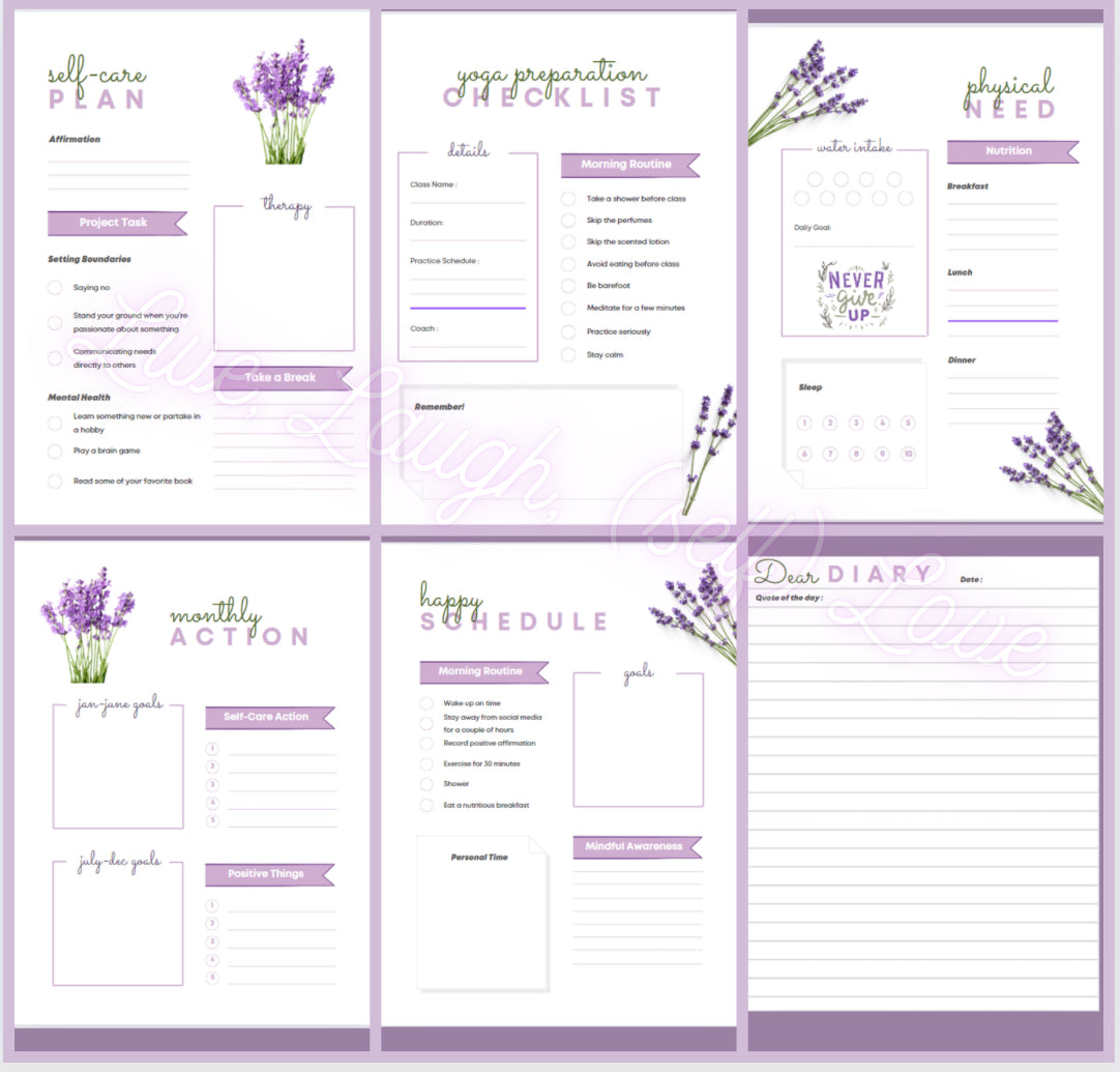 Self-Care Plan - Live, Laugh, (self) Love