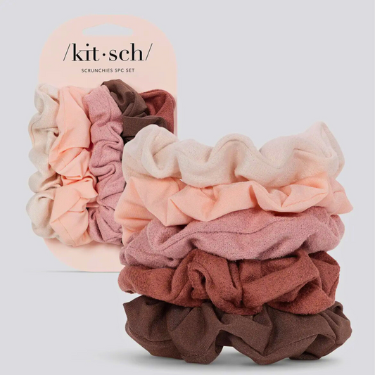 Assorted Texture Scrunchies 5pc Set