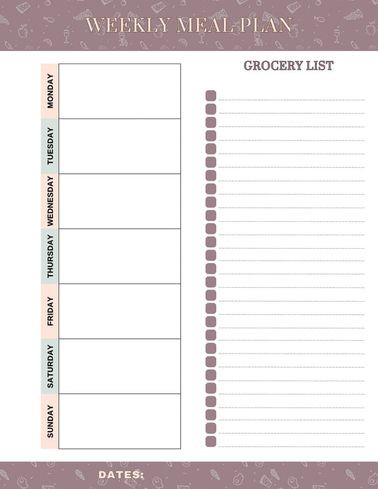 Weekly Meal Plan - Live, Laugh, (self) Love